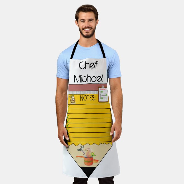Delantal de chef con impresión total (Gastado)