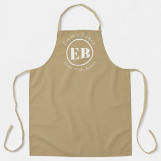 Delantal de chef con monograma beige personalizado