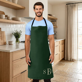 Delantal de Chef con Monograma Verde Bosque