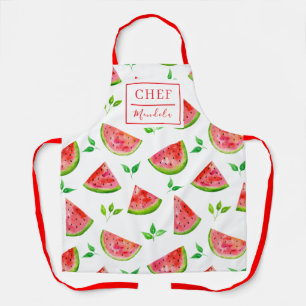 Delantal de chef con patrón de sandía personalizad