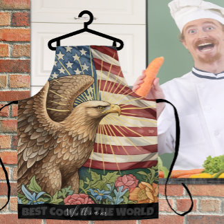 Delantal de chef de bandera americana vintage, águ