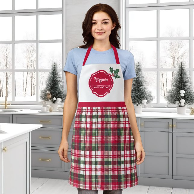Delantal de chef de Navidad con estampado de tartá (Subido por el creador)
