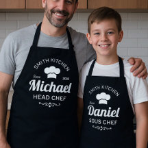 Delantal de chef de Navidad para papá e hijo