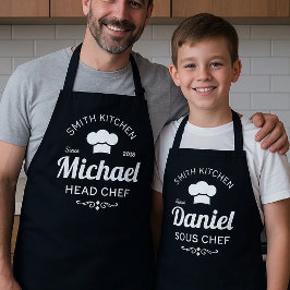 Delantal de chef de Navidad para papá e hijo