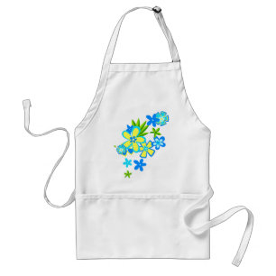 Delantal de Chef Flores Hula Celestiales