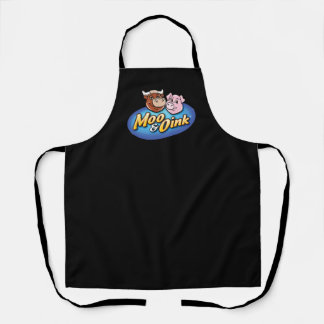 Delantal de chef negro Moo & Oink