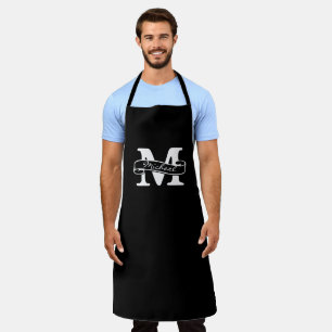 Delantal de Chef Negro - Regalo de Monograma de No