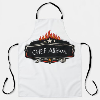 Delantal de Chef Personalizado con Llamas | Nombre