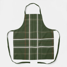 Delantal de chef Plaid Cozy Cabin Forest Green BBQ