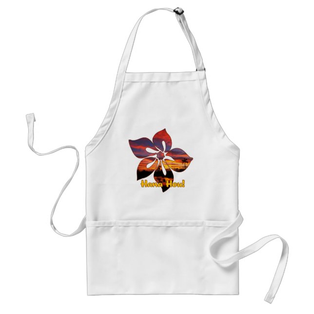 delantal de chef "Sunset Hibiscus" (Frente)