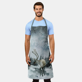 Delantal de Ciervo Ciervo Bosque Invernal Cielo No