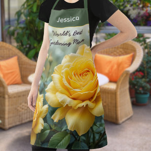 Delantal de cocina Amante del Jardín Rosas Amarill