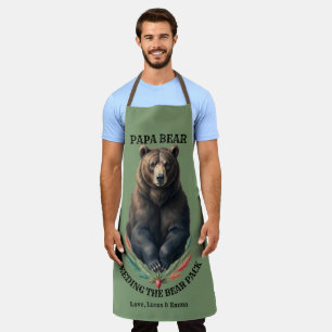 Delantal de cocina BBQ Papa Bear personalizado par