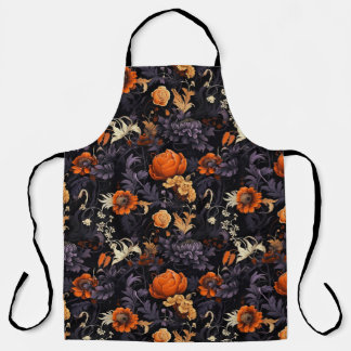 Delantal de cocina botánico de otoño Halloween
