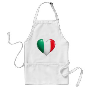 Delantal de cocina con corazón de bandera italiana