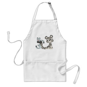 Delantal de cocina con dibujo animado de leopardo