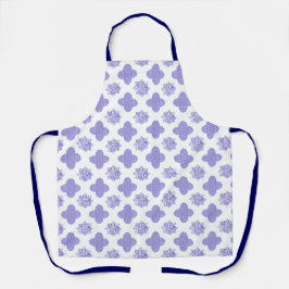 Delantal de cocina con estampado arabesco azul