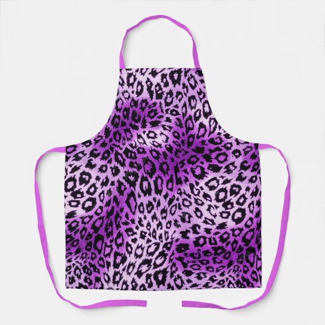 Delantal de cocina con estampado de animal leopard (Anverso)