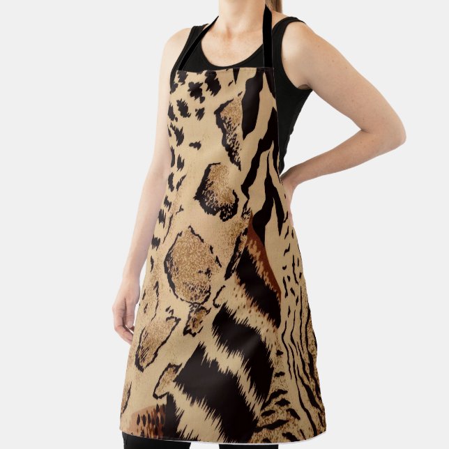 Delantal de cocina con estampado de animales (in situ)
