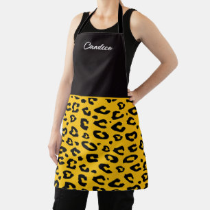 Delantal de cocina con estampado de falda de leopa