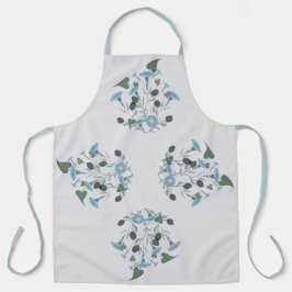 Delantal de Cocina con Estampado de Flor Blanca po