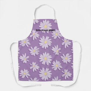 Delantal de cocina con estampado de flor de margar