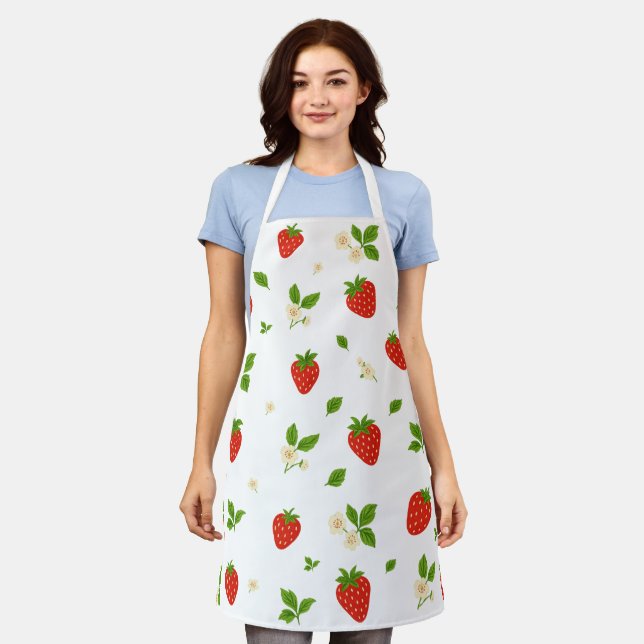 Delantal de cocina con estampado de fresa (Gastado)