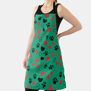 Delantal de cocina con estampado de huellas de pat