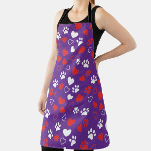Delantal de cocina con estampado de huellas de pat
