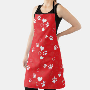 Delantal de cocina con estampado de huellas de pat