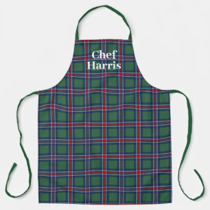 Delantal de cocina con estampado de tartán para ho