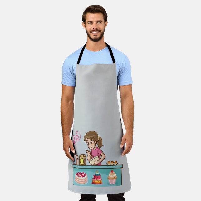 Delantal de cocina con foto personalizada – Idea d (Gastado)
