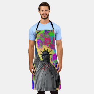 Delantal de cocina con grafiti de neón de la Estat