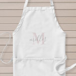 Delantal de cocina con monograma de apellido de fa<br><div class="desc">Delantal con monograma elegante y personalizado diseñado a medida con el nombre en caligrafía moderna a mano.</div>