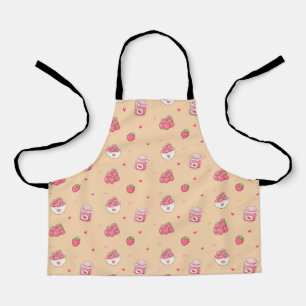 Delantal de cocina con patrón de fresa lindo