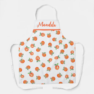 Delantal de cocina con patrón de frutas de melocot