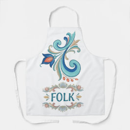 Delantal de Cocina con Patrón Floral de Arte Folcl