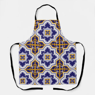 Delantal de cocina con patrón mediterráneo