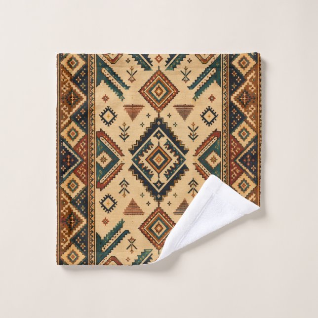 Delantal de cocina con patrón tribal azteca boho | (Toallita)