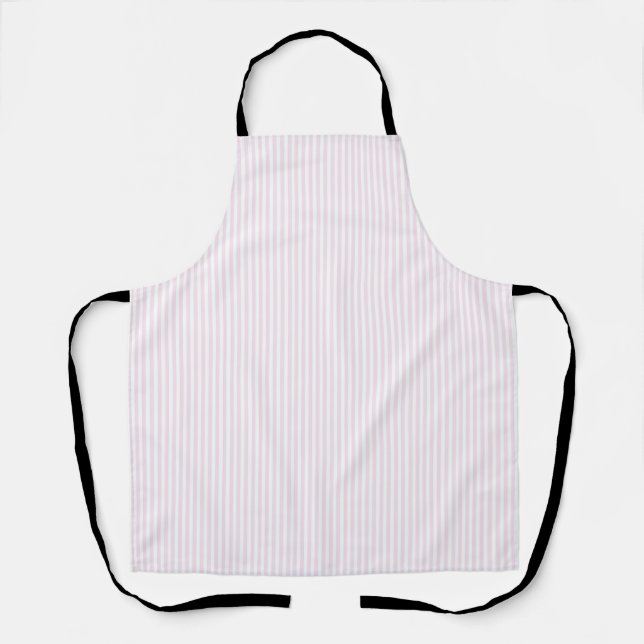 Delantal de cocina con raya rosa suave (Anverso)
