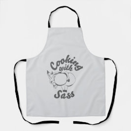 delantal de cocina con sass gris suave