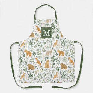 Delantal de cocina de animales del bosque