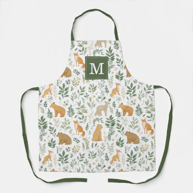 Delantal de cocina de animales del bosque (Anverso)