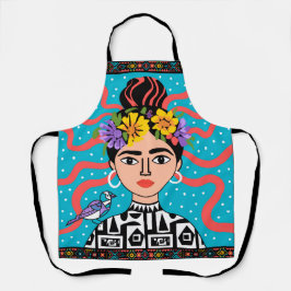 Delantal de cocina de arte popular mexicano boho c