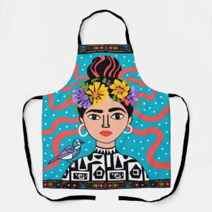 Delantal de cocina de arte popular mexicano boho c