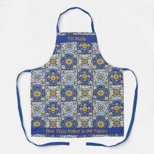 Delantal de cocina de azulejo con doble texto