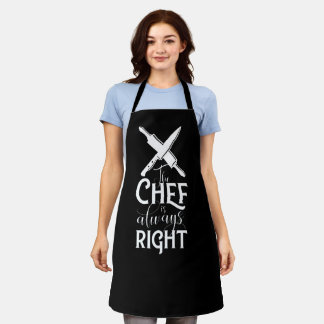 delantal de cocina de chef negro para mujeres - de