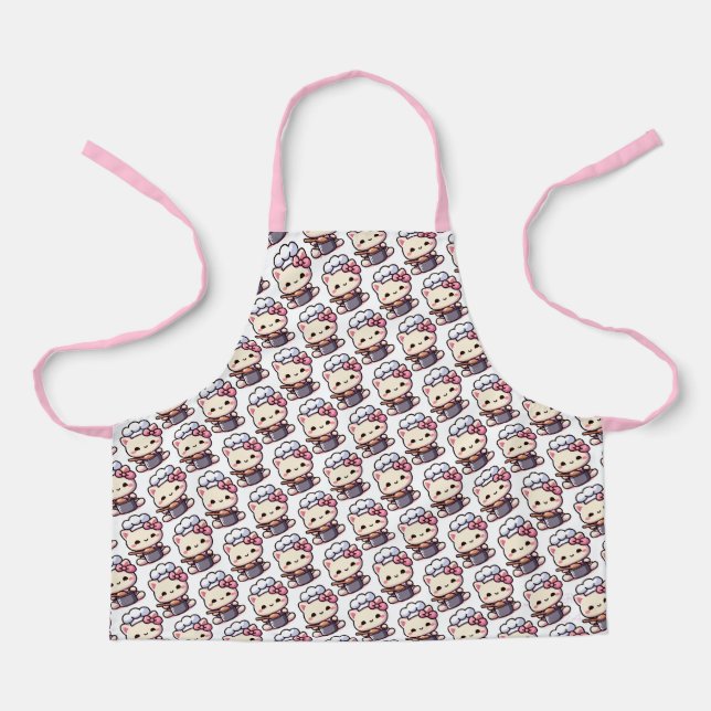 delantal de cocina de gato kawaii (Anverso)