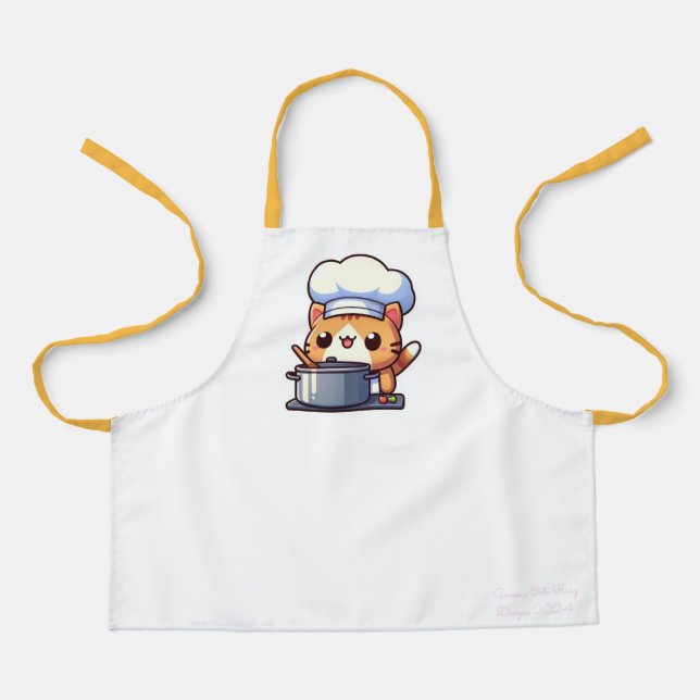 delantal de cocina de gato kawaii (Anverso)