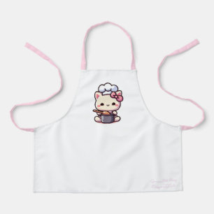 delantal de cocina de gato kawaii